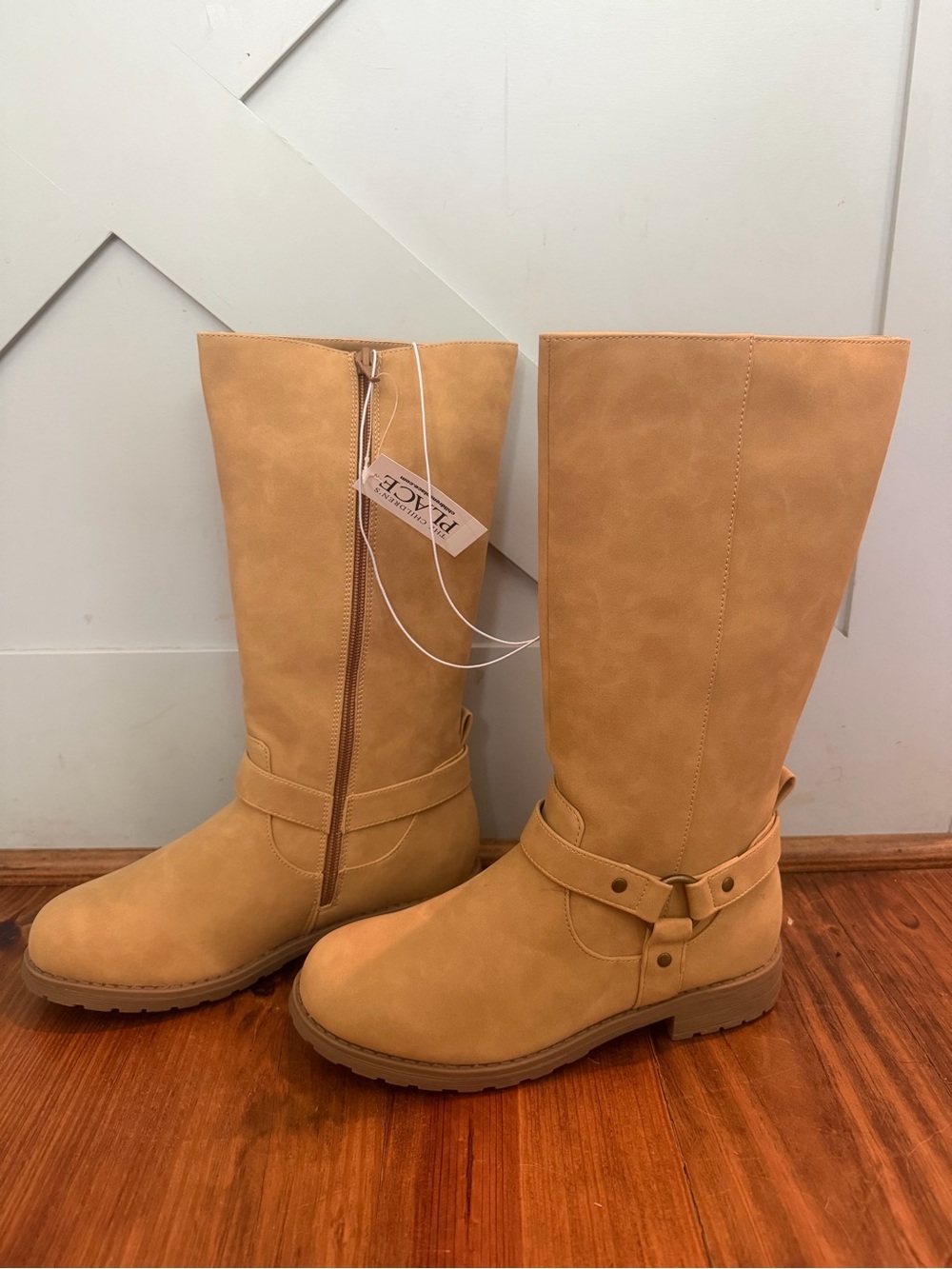 Girls/Youth Tan Mid-Calf Buckle Boots - The Children’s Place